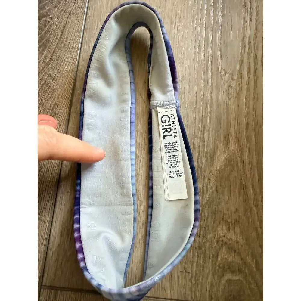 ATHLETA GIRL Nonslip Headband - Tie Dye Blue Purple Fun